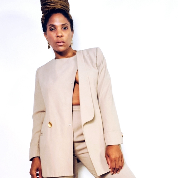 Oleg Cassini Pants - 🚫SOLD🚫Nude Pantsuit